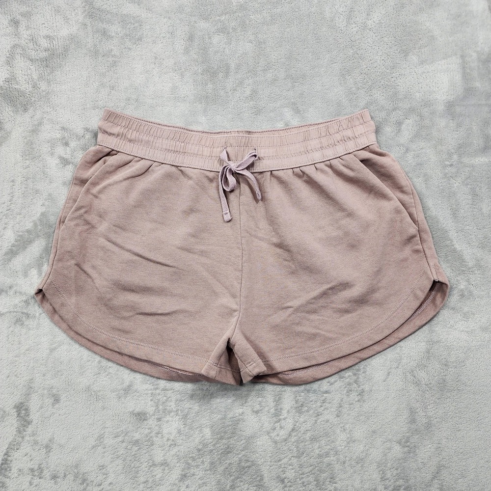 H&M Sweat Shorts Womens M Pink French Terry Elastic Waist Lounge Casual Gym‎
